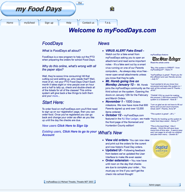 FoodDays as it was when it started in 2003